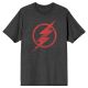 Justice League Red Flash Logo Men's Charcoal Heather T-Shirt Large
