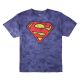 Superman Logo Men's Navy Crystal Wash Crew Neck Short Sleeve T-Shirt X-Large