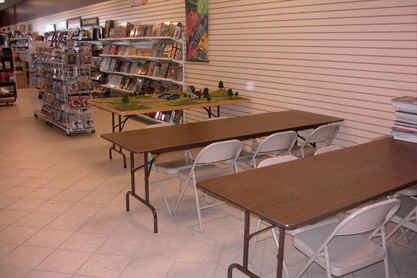 We have seating for 40 to play your favorite card, board or mniature games